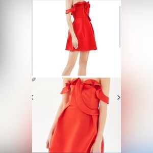 Elegant Red Off-Shoulder Dress